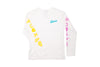 Odyssey History Long Sleeve (White w/ Yellow+Teal+Pink Ink)