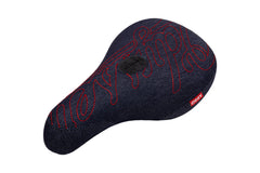 Odyssey Big Stitch Fat Seat (Denim with Red Embroidery)