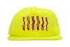 Sunday High Wave Nylon Snapback Hat (Safety Green w/ Purple Screen Print)